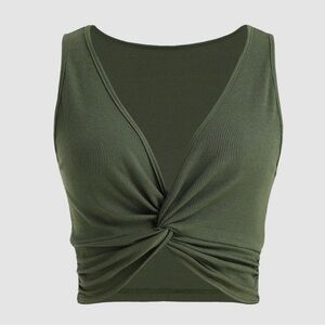 Cider women’s small army olive green crop top